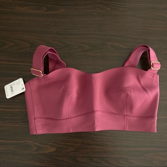 Free People Naomi Longline Bra Thick Adjustable Straps Pink Purple Comfort Bra - Picture 6 of 13